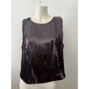 Banana Republic Sequin Tank L Shimmery Formal Sophisticated Modest Party Festive